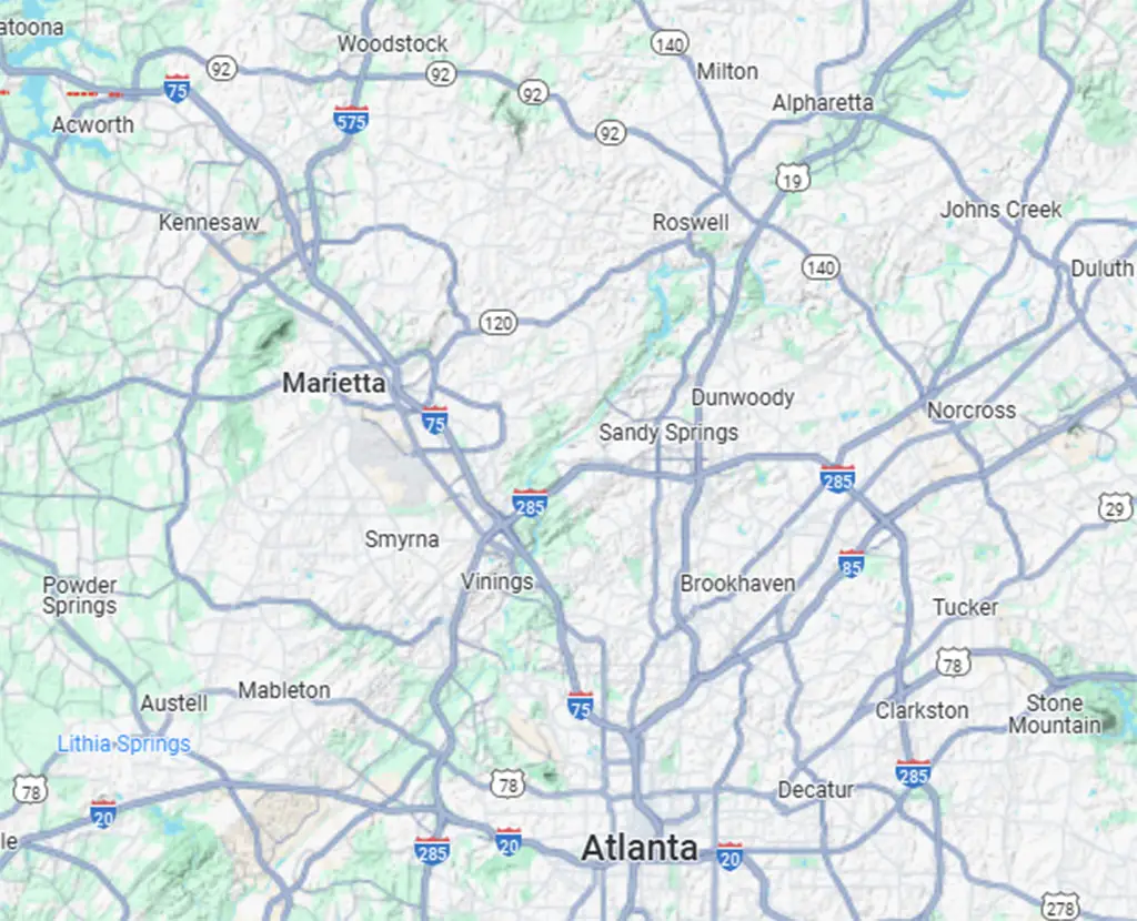 Map of Metro Atlanta